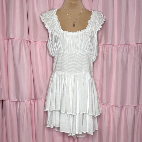 Princess Polly White Ruffle Tiered Romper - Size 12 - Picture 1 of 7